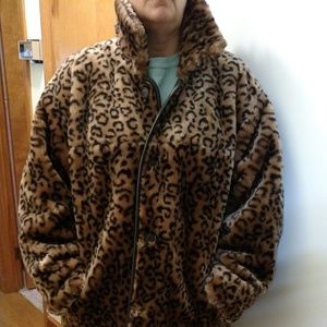 super soft faux fur women's coat, reversible